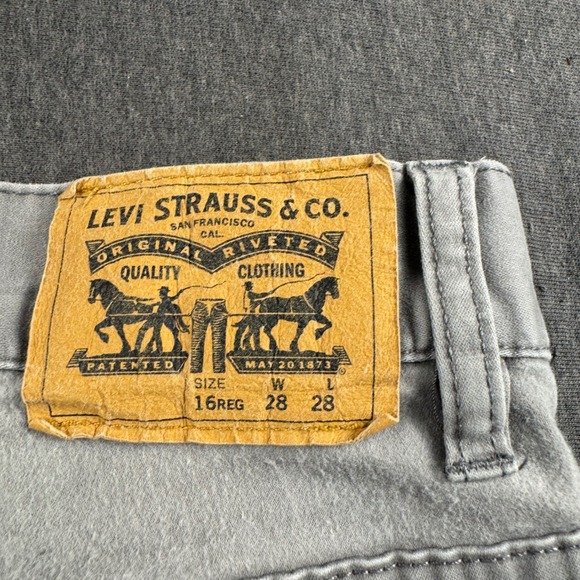 Levi's Other - Levis 511 Slim Grey Pants Mens 28x28 Grey Wash Casual Denim Jeans 16REG
